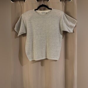 Shenanigans Silver Metallic Sweater Top